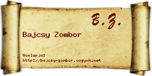 Bajcsy Zombor névjegykártya
